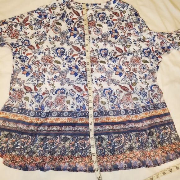 Croft & Barrow Women's Blouse, Floral Multi-colored, 1X - Picture 8 of 12